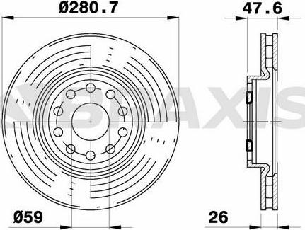 Braxis AE0383 - Тормозной диск autosila-amz.com