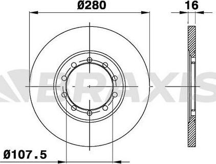 Braxis AE0374 - Тормозной диск autosila-amz.com