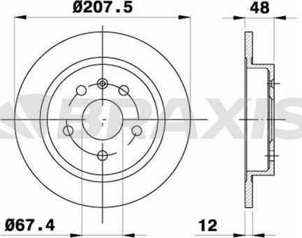 Braxis AE0370 - Тормозной диск autosila-amz.com