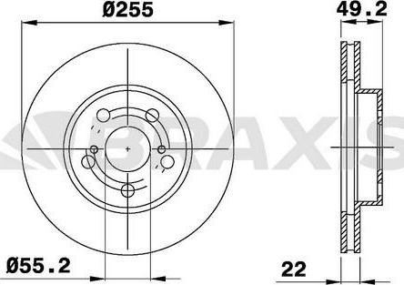 Braxis AE0372 - Тормозной диск autosila-amz.com