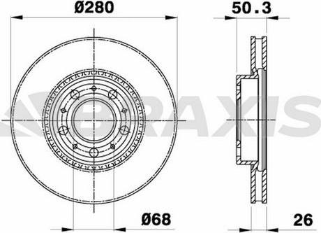 Braxis AE0299 - Тормозной диск autosila-amz.com