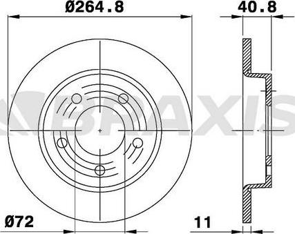 Braxis AE0264 - Тормозной диск autosila-amz.com