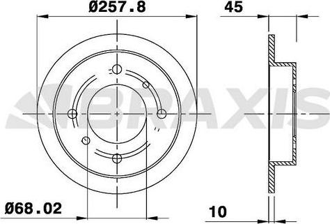 Braxis AE0262 - Тормозной диск autosila-amz.com