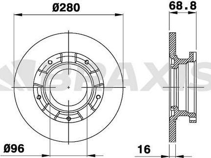 Braxis AE0210 - Тормозной диск autosila-amz.com