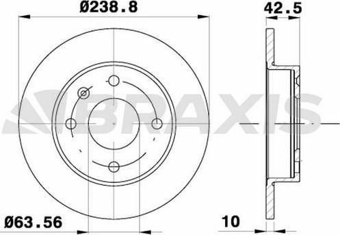 Braxis AE0213 - Тормозной диск autosila-amz.com