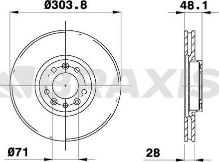 Braxis AE0217 - Тормозной диск autosila-amz.com