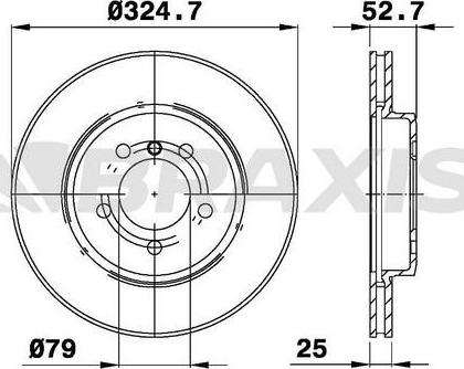 Braxis AE0239 - Тормозной диск autosila-amz.com