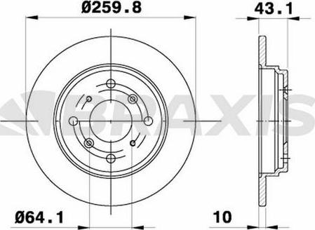 Braxis AE0744 - Тормозной диск autosila-amz.com