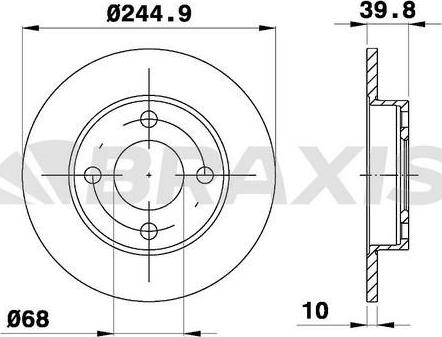 Braxis AE0741 - Тормозной диск autosila-amz.com