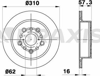 Braxis AE0759 - Тормозной диск autosila-amz.com