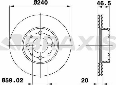 Braxis AE0755 - Тормозной диск autosila-amz.com