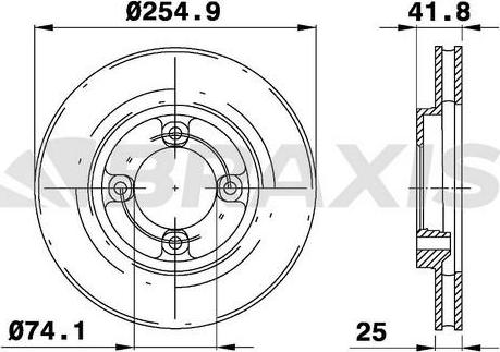 Braxis AE0751 - Тормозной диск autosila-amz.com