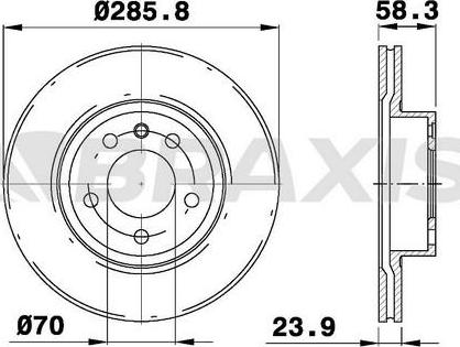 Braxis AE0752 - Тормозной диск autosila-amz.com