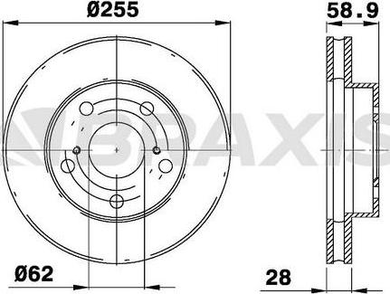 Braxis AE0704 - Тормозной диск autosila-amz.com