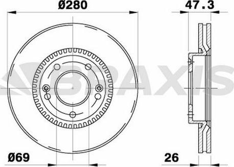 Braxis AE0705 - Тормозной диск autosila-amz.com