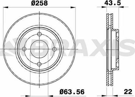 Braxis AE0707 - Тормозной диск autosila-amz.com