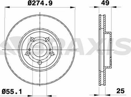 Braxis AE0713 - Тормозной диск autosila-amz.com
