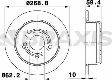 Braxis AE0736 - Тормозной диск autosila-amz.com