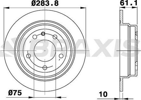 Braxis AE0738 - Тормозной диск autosila-amz.com