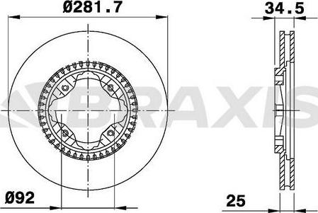 Braxis AE0729 - Тормозной диск autosila-amz.com