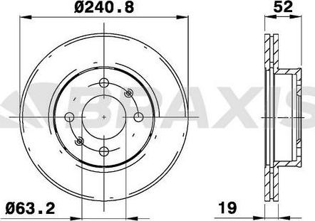 Braxis AE0724 - Тормозной диск autosila-amz.com