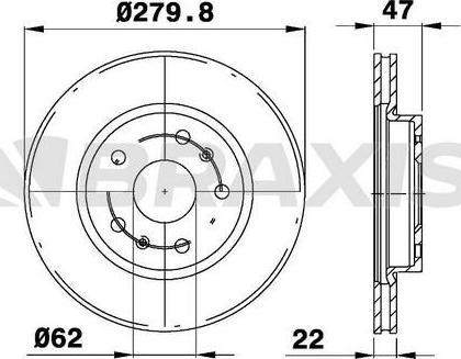 Braxis AE0726 - Тормозной диск autosila-amz.com