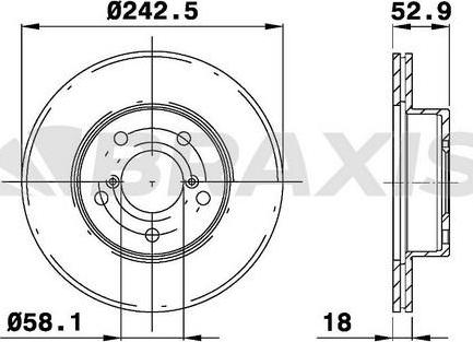 Braxis AE0727 - Тормозной диск autosila-amz.com