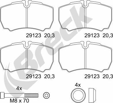 Breck 29123 00 703 00 - Тормозные колодки, дисковые, комплект autosila-amz.com