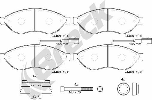 Breck 24469 00 703 10 - Тормозные колодки, дисковые, комплект autosila-amz.com