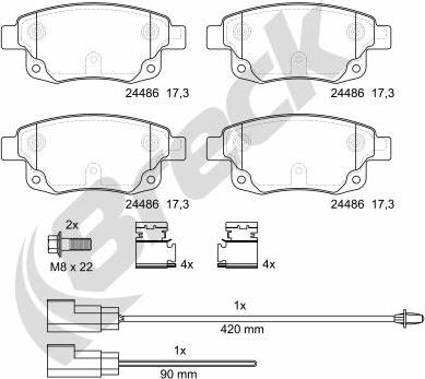 Breck 24486 00 702 10 - Тормозные колодки, дисковые, комплект autosila-amz.com