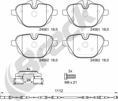 Breck 24561 00 552 20 - Тормозные колодки, дисковые, комплект autosila-amz.com