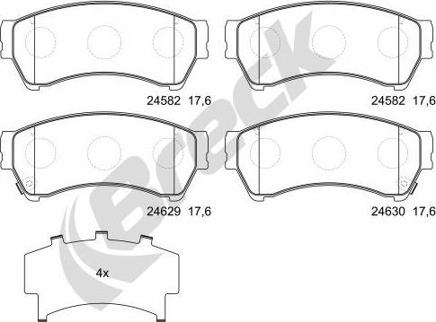 Breck 24582 00 701 10 - Тормозные колодки, дисковые, комплект autosila-amz.com