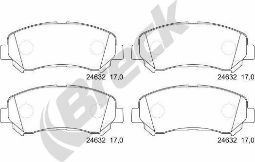 Breck 24632 00 701 00 - Тормозные колодки, дисковые, комплект autosila-amz.com