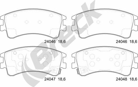 Breck 24046 00 701 10 - Тормозные колодки, дисковые, комплект autosila-amz.com