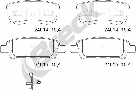 Breck 24014 00 702 10 - Тормозные колодки, дисковые, комплект autosila-amz.com