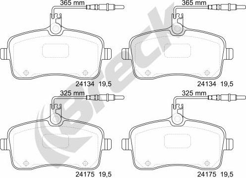 Breck 24134 00 701 10 - Тормозные колодки, дисковые, комплект autosila-amz.com