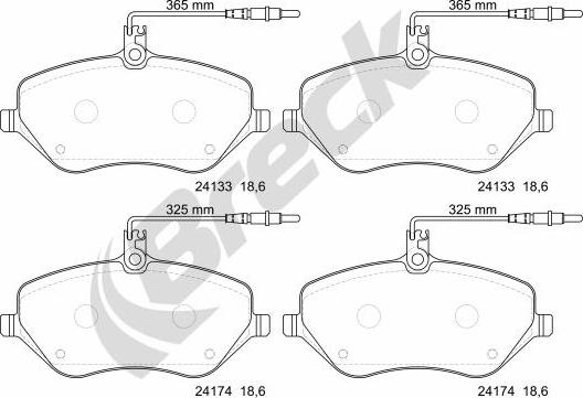 Breck 24133 00 701 10 - Тормозные колодки, дисковые, комплект autosila-amz.com