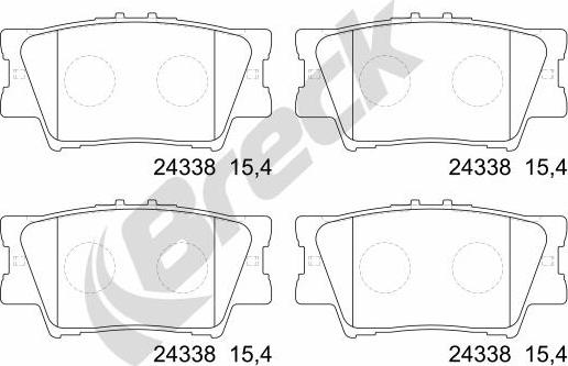 Breck 24338 00 704 00 - Тормозные колодки, дисковые, комплект autosila-amz.com