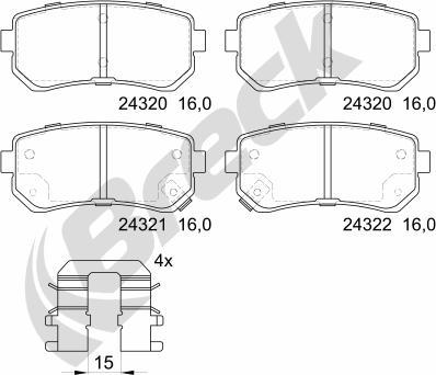 Breck 24320 00 704 10 - Тормозные колодки, дисковые, комплект autosila-amz.com