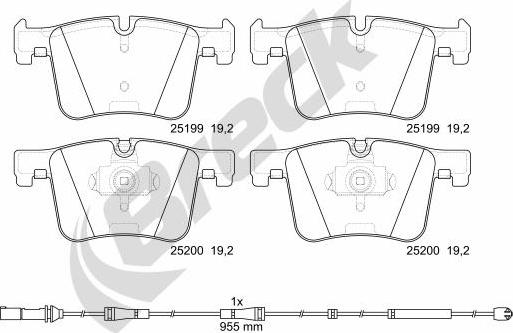 Breck 25199 00 551 10 - Тормозные колодки, дисковые, комплект autosila-amz.com