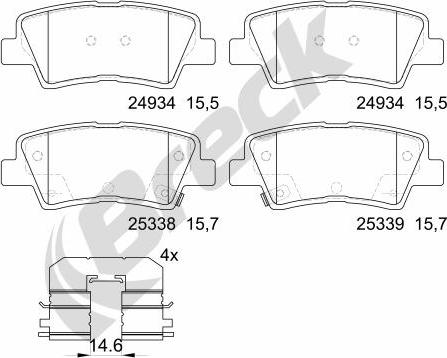 Breck 25337 00 702 00 - Тормозные колодки, дисковые, комплект autosila-amz.com