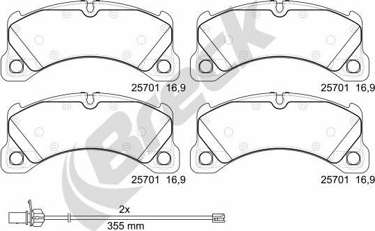 Breck 25701 00 553 00 - Дисковые тормозные колодки, комплект autosila-amz.com