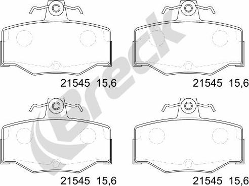 Breck 21545 00 704 00 - Тормозные колодки, дисковые, комплект autosila-amz.com