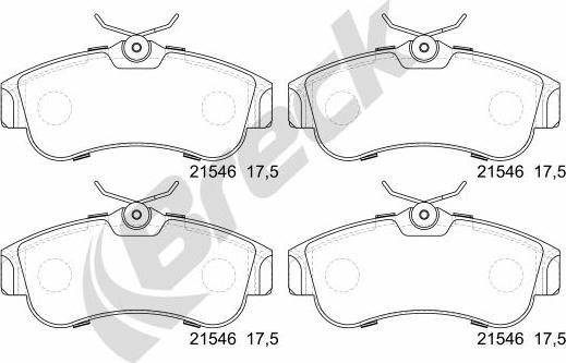 Breck 21546 00 701 00 - Тормозные колодки, дисковые, комплект autosila-amz.com