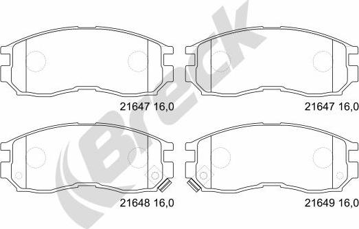 Breck 21647 00 701 10 - Тормозные колодки, дисковые, комплект autosila-amz.com