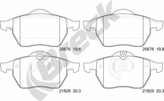 Breck 21829 00 701 00 - Тормозные колодки, дисковые, комплект autosila-amz.com