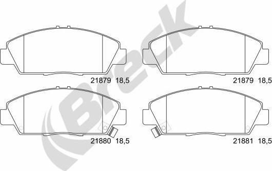 Breck 21879 00 701 10 - Тормозные колодки, дисковые, комплект autosila-amz.com