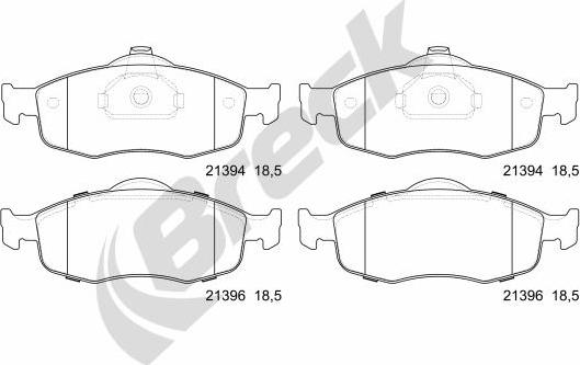 Breck 21394 00 701 00 - Тормозные колодки, дисковые, комплект autosila-amz.com