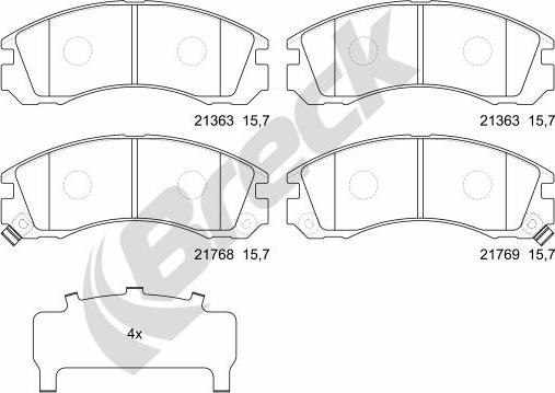 Breck 21363 00 701 10 - Тормозные колодки, дисковые, комплект autosila-amz.com