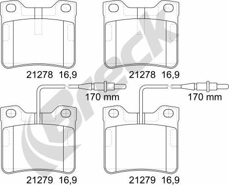 Breck 21278 00 701 10 - Тормозные колодки, дисковые, комплект autosila-amz.com